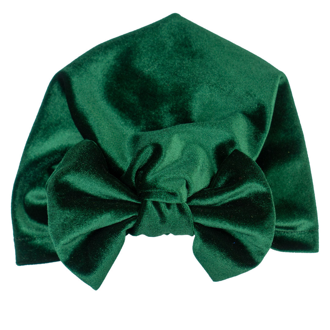 Baby Queen Green Velvet  Bow Head Wrap