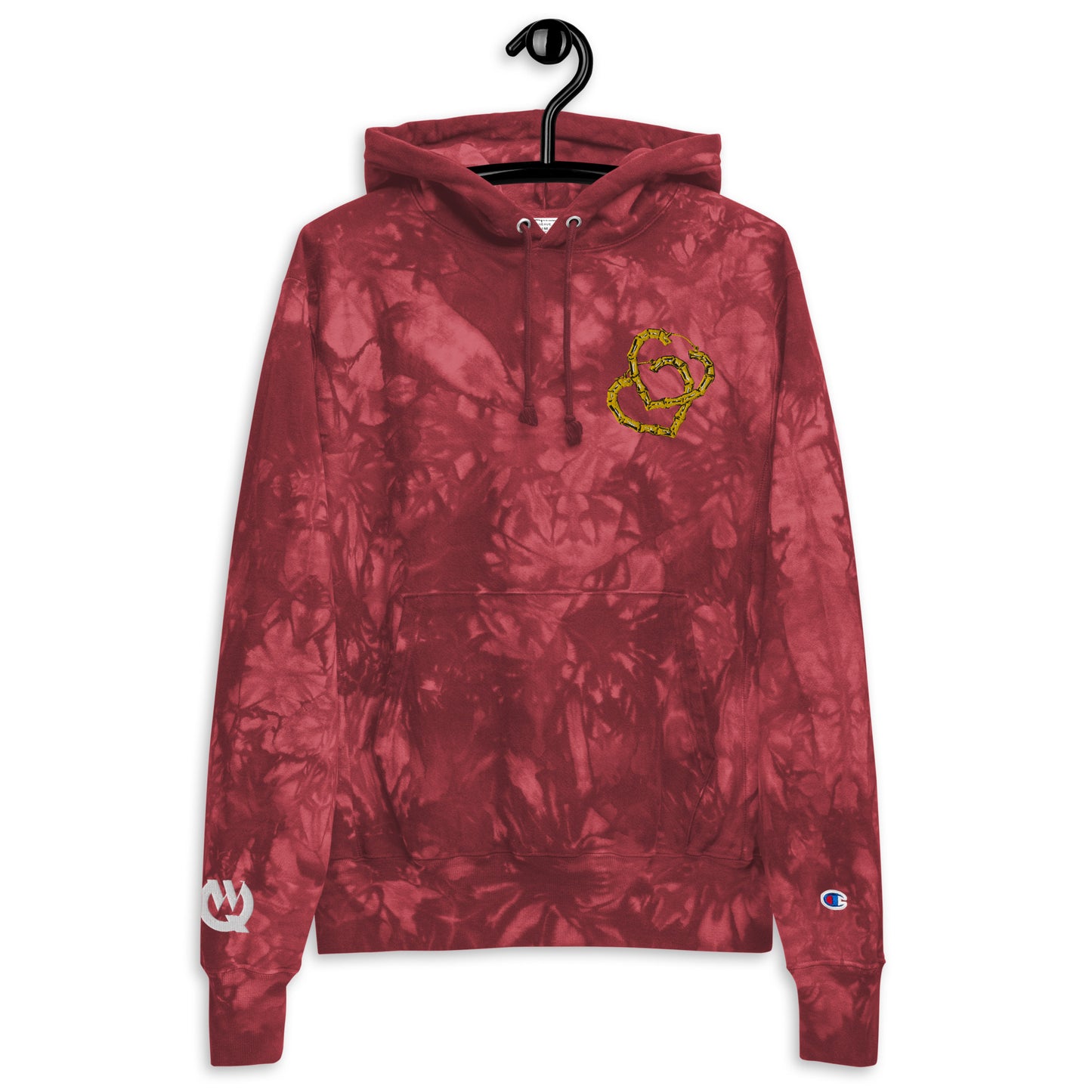 WQ + Champion Bamboo Heart tie-dye hoodie