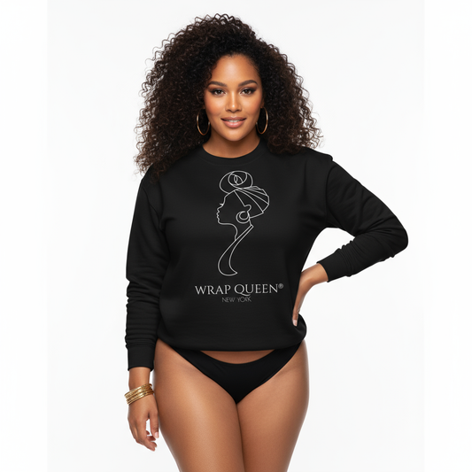 WrapQueen Crown Premium Black Sweatshirt