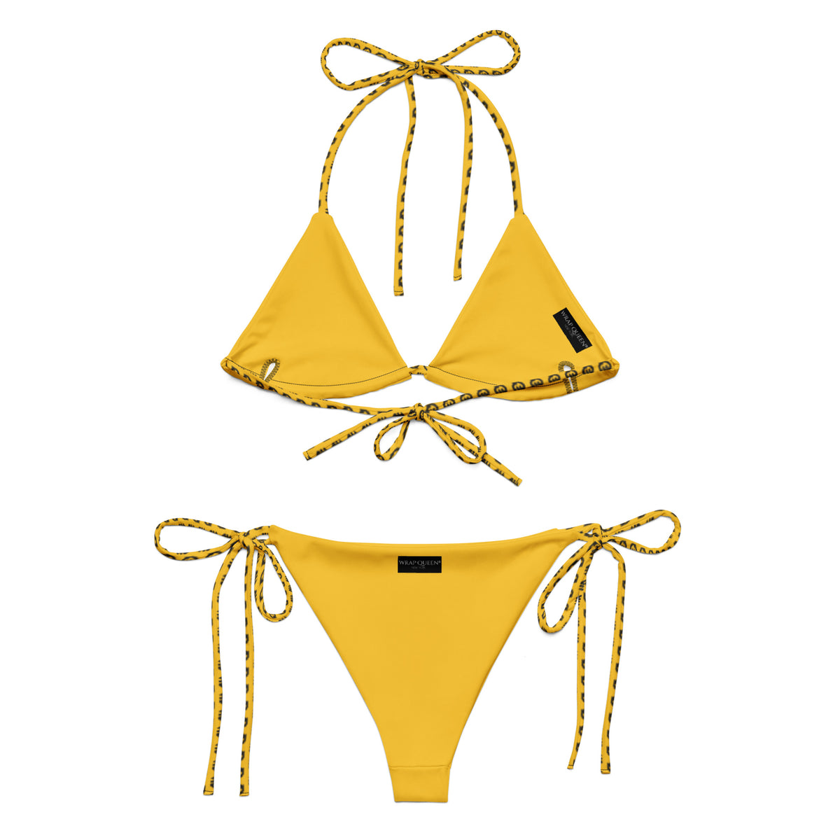 Yellow WQ Monogram String Bikini – Wrap Queen