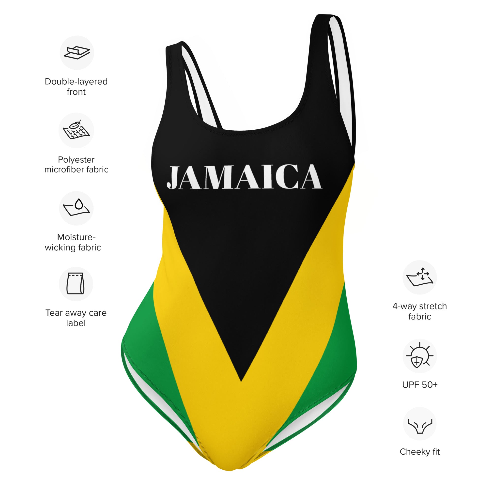 Wrap Queen Jamaica Flag One Piece Swimsuit